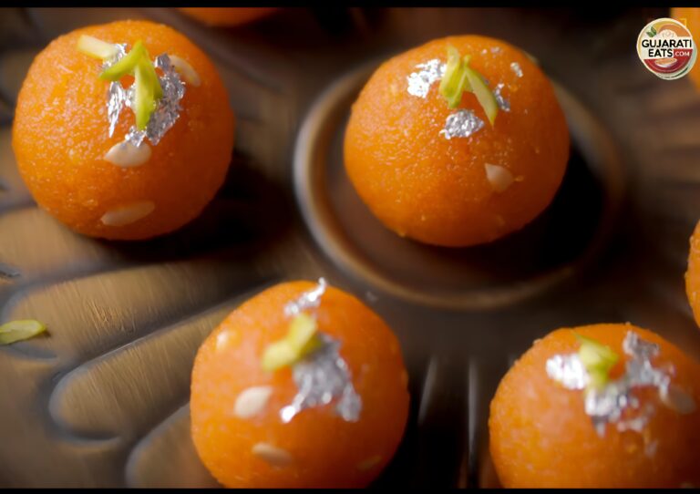 Motichoo laddu served on a plate